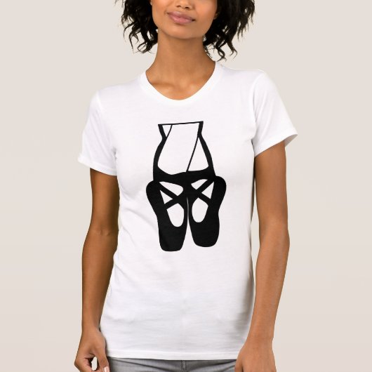 Cute Black Ballet Slippers En Pointe T-shirt (Voorkant)
