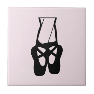 Cute Black Ballet Slippers En Pointe Tegeltje
