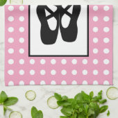 Cute Black Ballet Slippers En Pointe Theedoek (Gevouwen)