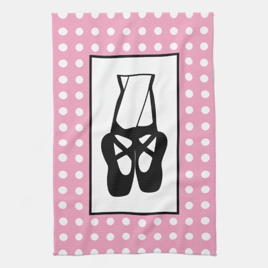 Cute Black Ballet Slippers En Pointe Theedoek (Verticaal)