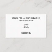 Cute Black Ballet Slippers En Pointe Visitekaartje (Achterkant)