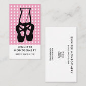 Cute Black Ballet Slippers En Pointe Visitekaartje (Voorkant / Achterkant)