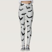 Cute Black Bats Pattern Halloween Leggings (Voorkant)