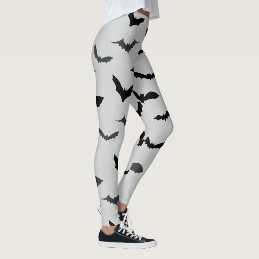 Cute Black Bats Pattern Halloween Leggings (Rechts)