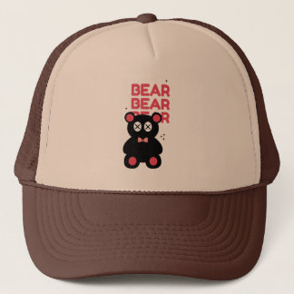 Cute black Bear Minimalist – Fun Modern Design  Trucker Pet
