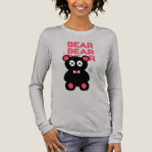 Cute black Bear Minimalist Graphic – Fun Modern  Tri-Blend Shirt (Voorkant)