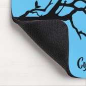 Cute Black Birds & Tree Branch, op maat gemaakt Muismat (Hoek)