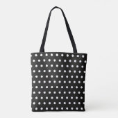 Cute Black Blue Polka Dots Monogram Tote Bag (Achterkant)