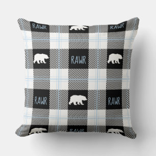 Cute Black Blue/White Beer en Rawr Flannel Kussen