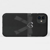Cute Black Bow & Jewel Heart iPhone 5 Hoesje (Achterkant (horizontaal))