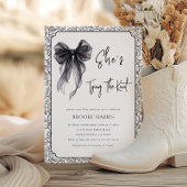 Cute Black Bow She's Tying The Knot Bridal Shower Kaart