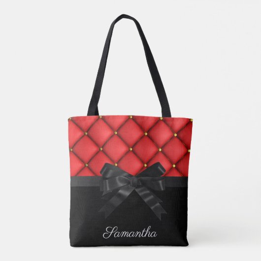 Cute Black Bow Tote Bag (Achterkant)