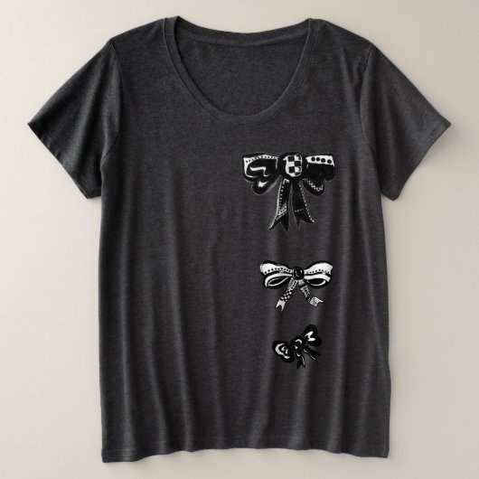 Cute Black Bows Graphic T shirt (Design voorkant)