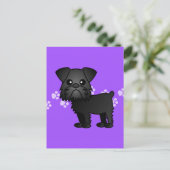 Cute Black Brussels Griffon Cartoon Briefkaart (Staand voorkant)