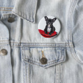 Cute Black BULLDOG Puppy  Ronde Button 5,7 Cm (In situ)