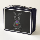 Cute Black Bunny met Chakra Rainbow Soul (Achterkant)