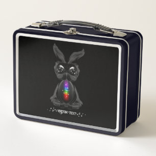 Cute Black Bunny met Chakra Rainbow Soul