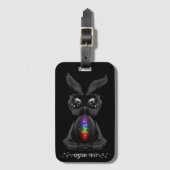 Cute Black Bunny met Chakra Rainbow Soul Bagagelabel (Voorkant (verticaal))