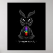 Cute Black Bunny met Chakra Rainbow Soul Poster (Voorkant)