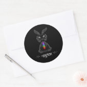 Cute Black Bunny met Chakra Rainbow Soul Ronde Sticker (Envelop)