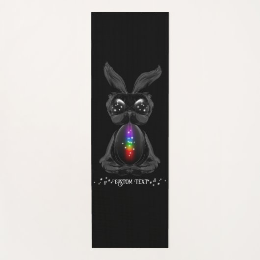 Cute Black Bunny met Chakra Rainbow Soul Yogamat (Voorkant)