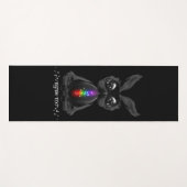 Cute Black Bunny met Chakra Rainbow Soul Yogamat (Voorkant (horizontaal))