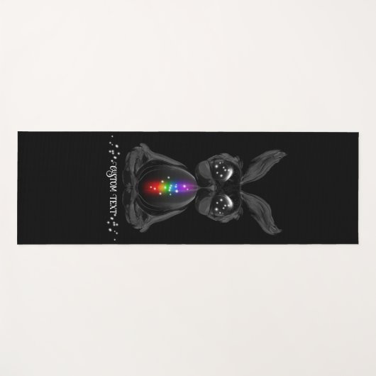 Cute Black Bunny met Chakra Rainbow Soul Yogamat (Voorkant (horizontaal))