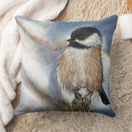 Cute Black Capped Chickadee Art Kussen