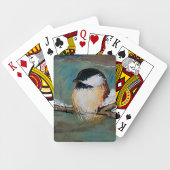 Cute Black Capped Chickadee Bird Winter Painting Pokerkaarten