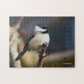 Cute Black Capped Chickadee on Branch Legpuzzel (Horizontaal)