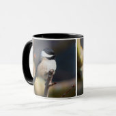 Cute Black Capped Chickadee on Branch Mok (Voorkant links)