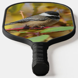 Cute Black Capped Chickadee on the Branch Pickleball Paddle