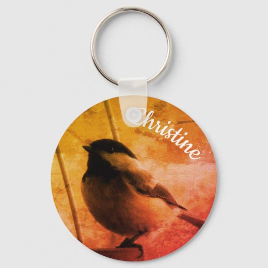 Cute Black Capped Chickadee Sleutelhanger (Voorkant)