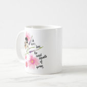 Cute Black Capped Chickadee Waterverf met Gezegde Koffiemok (Voorkant links)