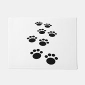 Cute Black Cartoon Pet Paw Trail Deurmat (Voorkant)