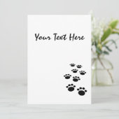 Cute Black Cartoon Pet Paw Trail Kaart (Staand voorkant)