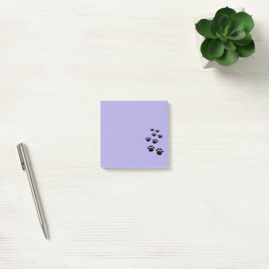 Cute Black Cartoon Pet Paw Trail  Post-it® Notes (Kantoor)