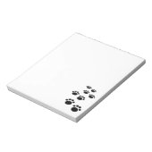 Cute Black Cartoon Pet Paw Trails Notes Notitieblok (Linkerzijde)