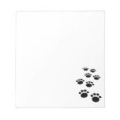 Cute Black Cartoon Pet Paw Trails Notes Notitieblok (Voorkant)