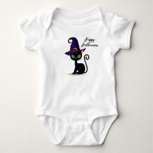 Cute Black Cat Baby Bodysuit
