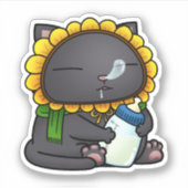 Cute Black Cat Baby Sticker (Voorkant)