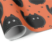 Cute Black Cat Bewitch Halloween Sinaasappel Cadeaupapier (Rol Hoek)