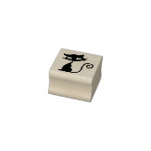 Cute Black Cat Big Eyes Halloween Rubber Stamp Rubberstempel (Stempel)