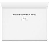 Cute Black Cat Birthday-kaart (Binenzijde Horizontaal (Onderkant))