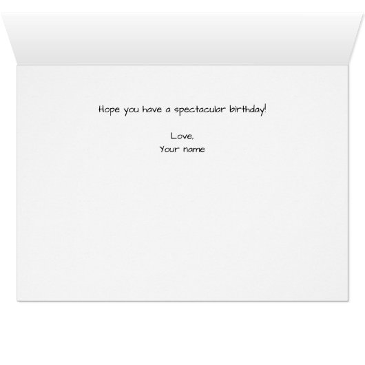 Cute Black Cat Birthday-kaart (Binenzijde Horizontaal (Onderkant))