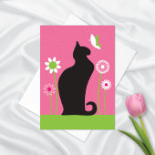 Cute Black Cat Blank Note Card