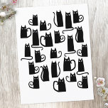 Cute Black Cat Briefkaart<br><div class="desc">Kleine zwarte katten. Originele kunst van Nic Squirrell.</div>