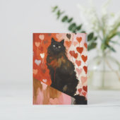 Cute Black Cat Briefkaart (Staand voorkant)