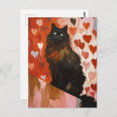 Cute Black Cat Briefkaart (Voorkant / Achterkant)