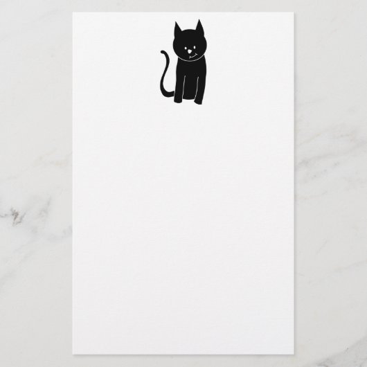 Cute Black Cat Briefpapier (Voorkant)